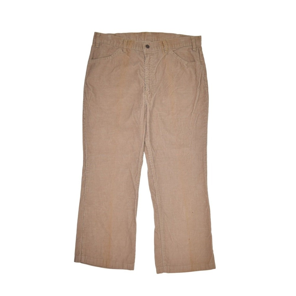 Vintage Levis Pants Mens 36x27 Khaki Corduroy 547 Bootcut Baggy For Men Workwear